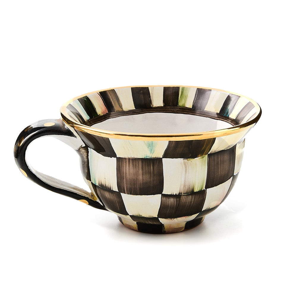 Courtly Check Ceramic Teacup | MacKenzie-Childs