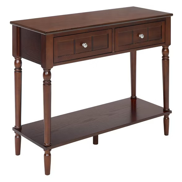 French Country Two Drawer Hall Table Espresso - Breighton Home | Target