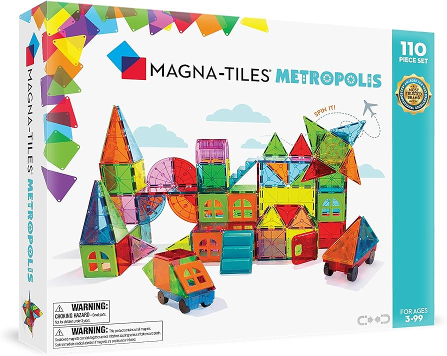 MAGNA-TILES Metropolis 110-Piece Magnetic Construction Set, The ORIGINAL Magnetic Building Brand | Amazon (US)
