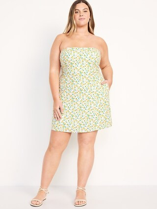 Fit &amp; Flare Linen-Blend Mini Dress | Old Navy (US)