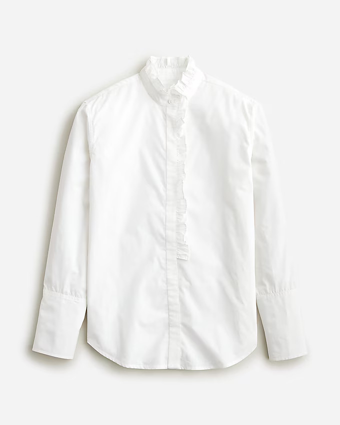 Ruffle-trim garçon shirt in cotton poplin | J. Crew US