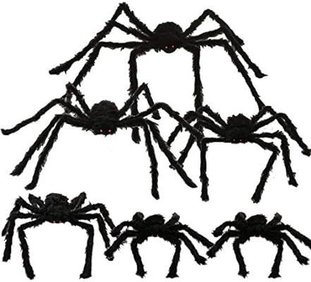 Halloween Realistic Hairy Spiders Set (6 Pack), Halloween Spider Props, Scary Spiders with Differ... | Amazon (US)