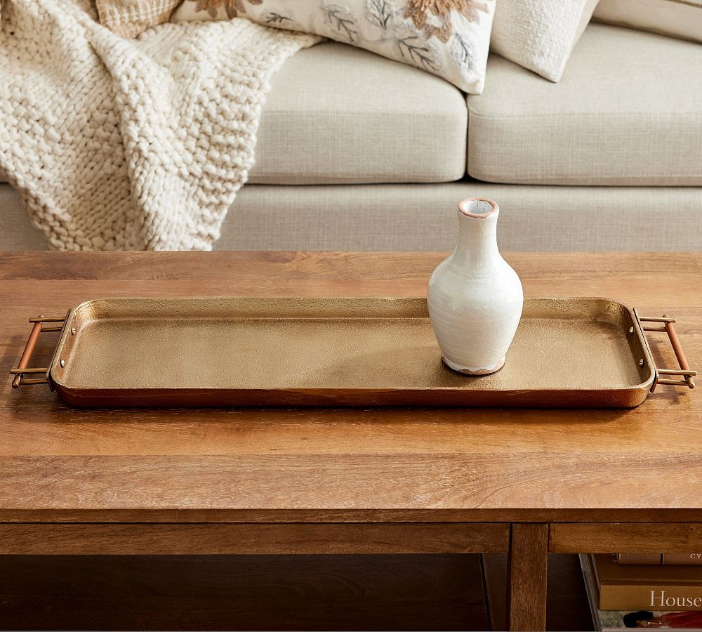 Beltic Brass & Leather Tray | Pottery Barn (US)