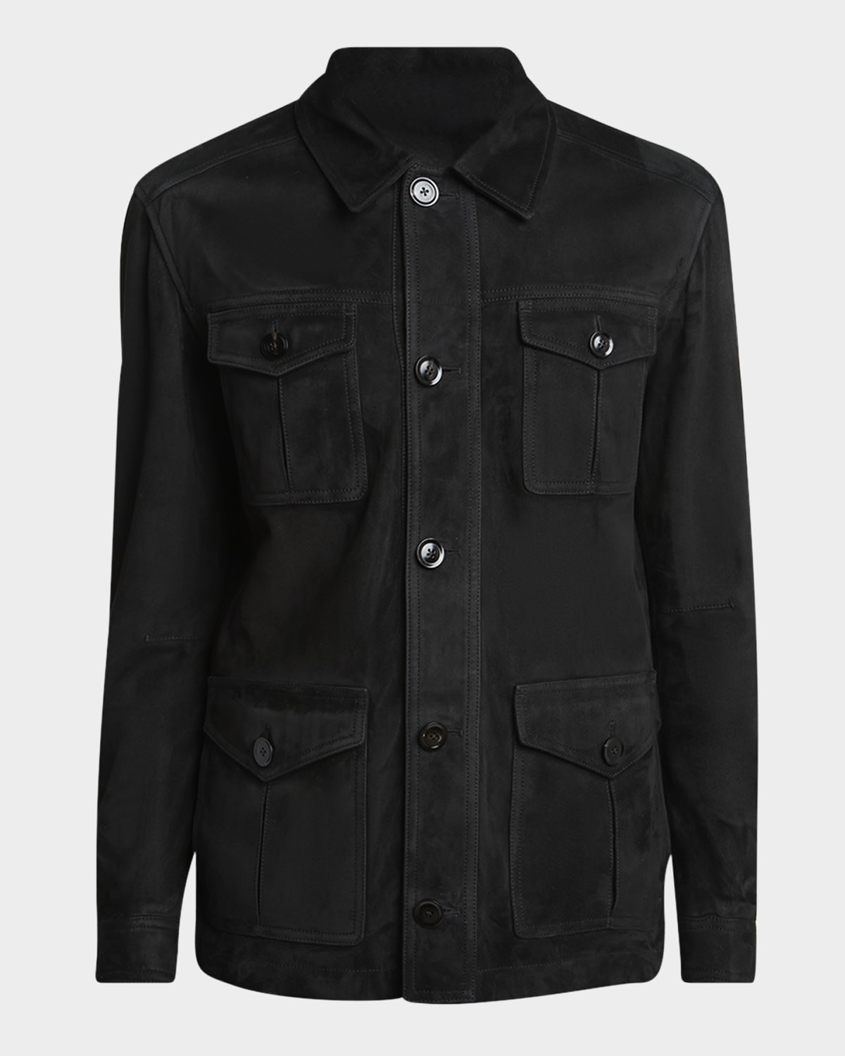 Men & apos;s Suede Four-Pocket Military Jacket | Neiman Marcus