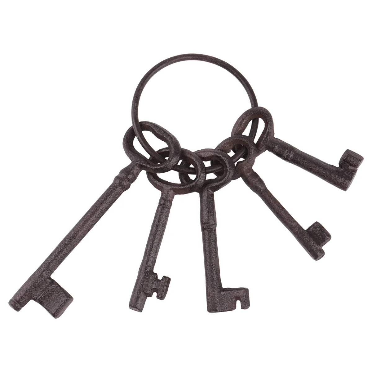 Trinx Large Vintage Cast Iron Skeleton Keys Ring Antique Keys Set For Farmhouse Decor, Halloween Party Costume Prop Pirate Treasure Chest Decoration (Style-1) | Wayfair | Wayfair North America