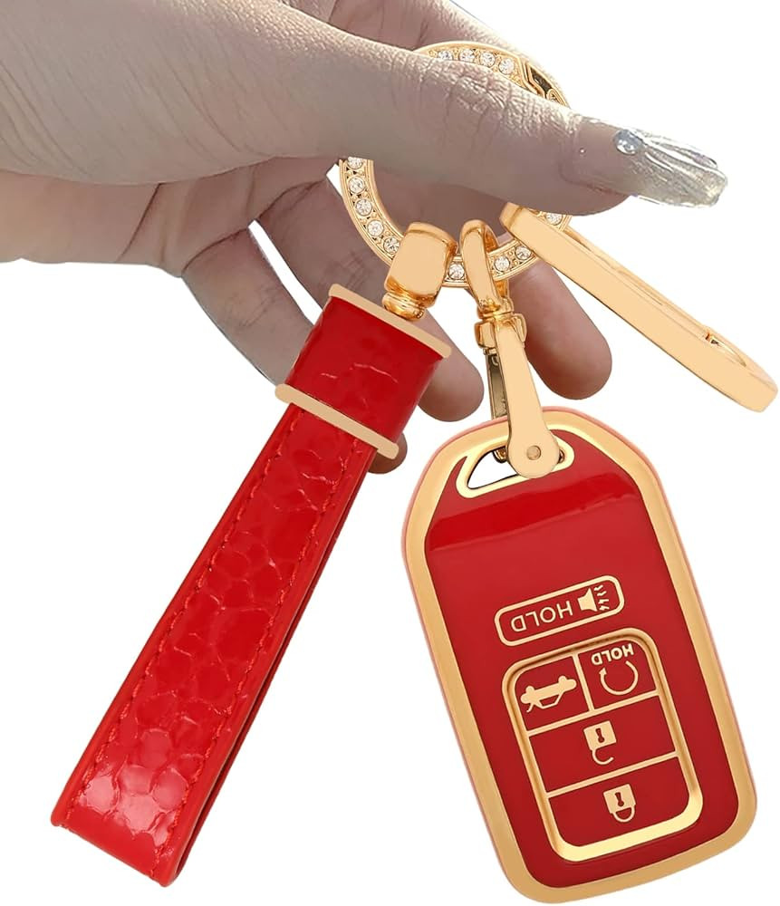 Key fob Cover ，Two different materials keychain Accessories，5 colors TPU key Cover .for Honda... | Amazon (US)