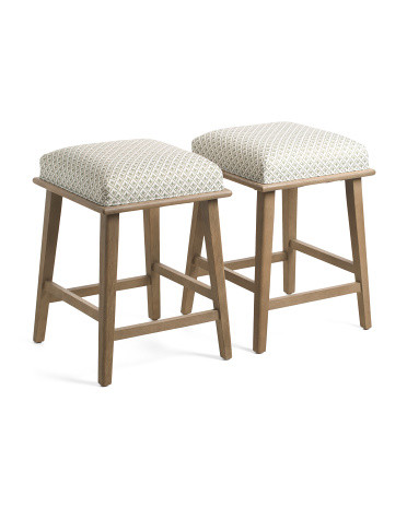 Set Of 2 17x25 Cora Backless Counter Stools | Wood | Marshalls
