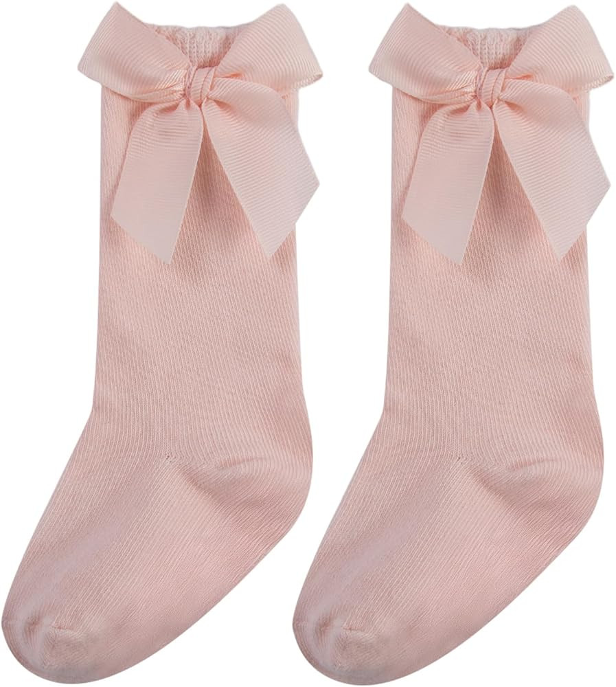 Baby Girl Knee High Socks Non Slip Newborn Girl Sock Girls Ruffle Socks Toddler Knee High Sock Bo... | Amazon (US)