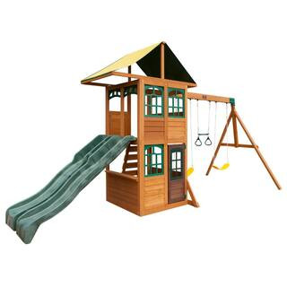 KidKraft Treasure Cove Wooden Swing Set | The Home Depot
