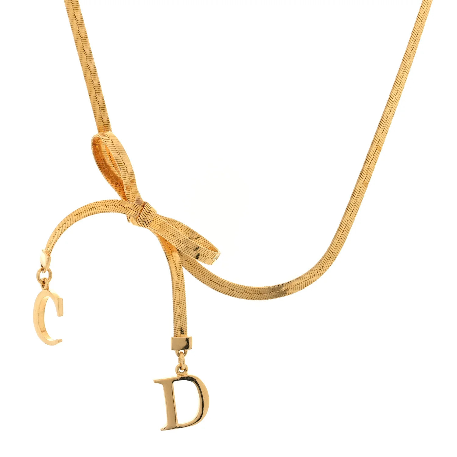 Bow CD Necklace Gold | FASHIONPHILE (US)