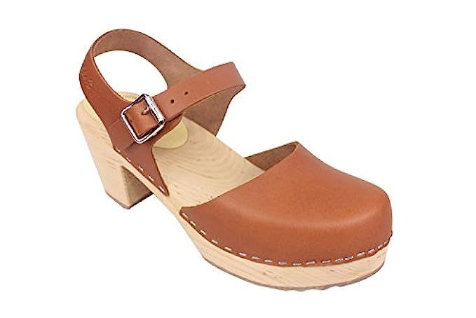 Lotta From Stockholm Highwood High Heel Clogs Tan Leather | Amazon (US)