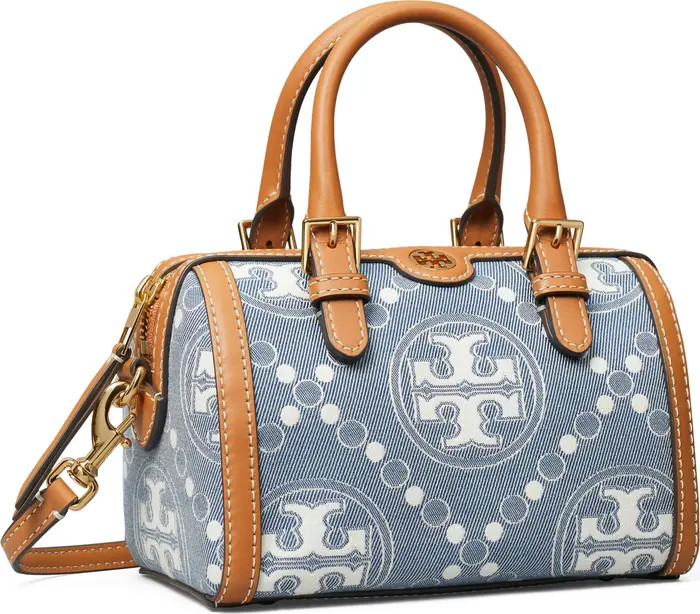 Petite T Monogram Denim Barrel Bag | Nordstrom