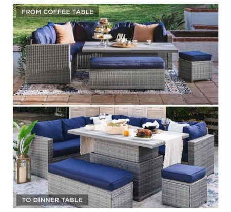 Now this is brilliant! ⭐️⭐️⭐️ And on sale! 

🙌 BRAND NEW!! This conversation set lets you adjust the height to use from casual to dinner

Shop ALL patio goodies here like zero gravity chairs, umbrellas, gardening tools & pots etc..

Xo, Brooke
