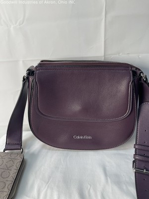 Gently Loved Plum Calvin Klein Cross Body Handbag with Pouch | eBay US