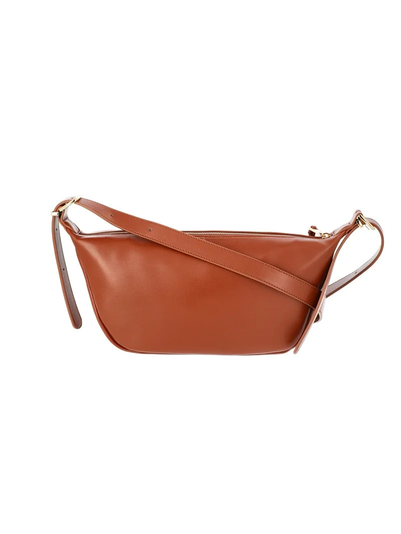 Time and Tru Women's Faux Leather Sling Crossbody Bag, Cognac - Walmart.com | Walmart (US)