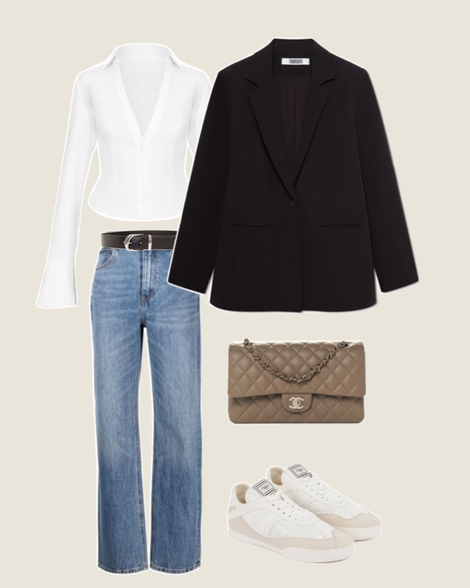 How to style a black blazer, neutral everyday outfit, classic blazer outfit, black blazer outfit, white blouse outfit, straight leg jeans outfit, casual chic outfit, elevated casual outfit, designer inspired outfit, taupe handbag outfit, neutral sneakers outfit, effortless everyday style, polished casual look, timeless wardrobe staples, fall capsule wardrobe, clean girl outfit

#LTKTravel #LTKSaleAlert #LTKootd