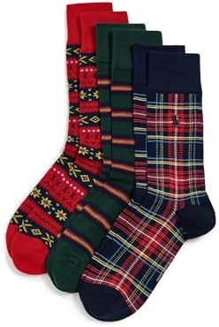 POLO RALPH LAUREN Men's Holiday Novelty Socks 3 Pack | Amazon (US)