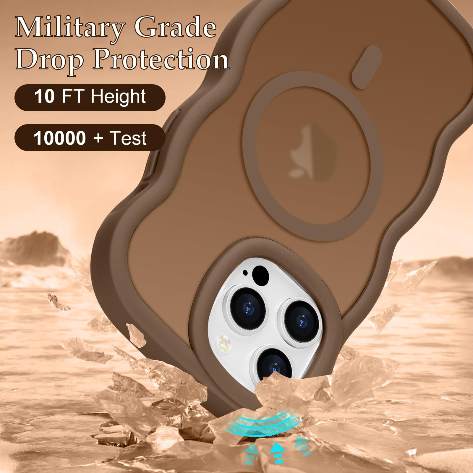 for iPhone 12 Pro Max Case, Curly Wavy Frame Hard Translucent Matte Clear Back Cover for Women Me... | Amazon (US)