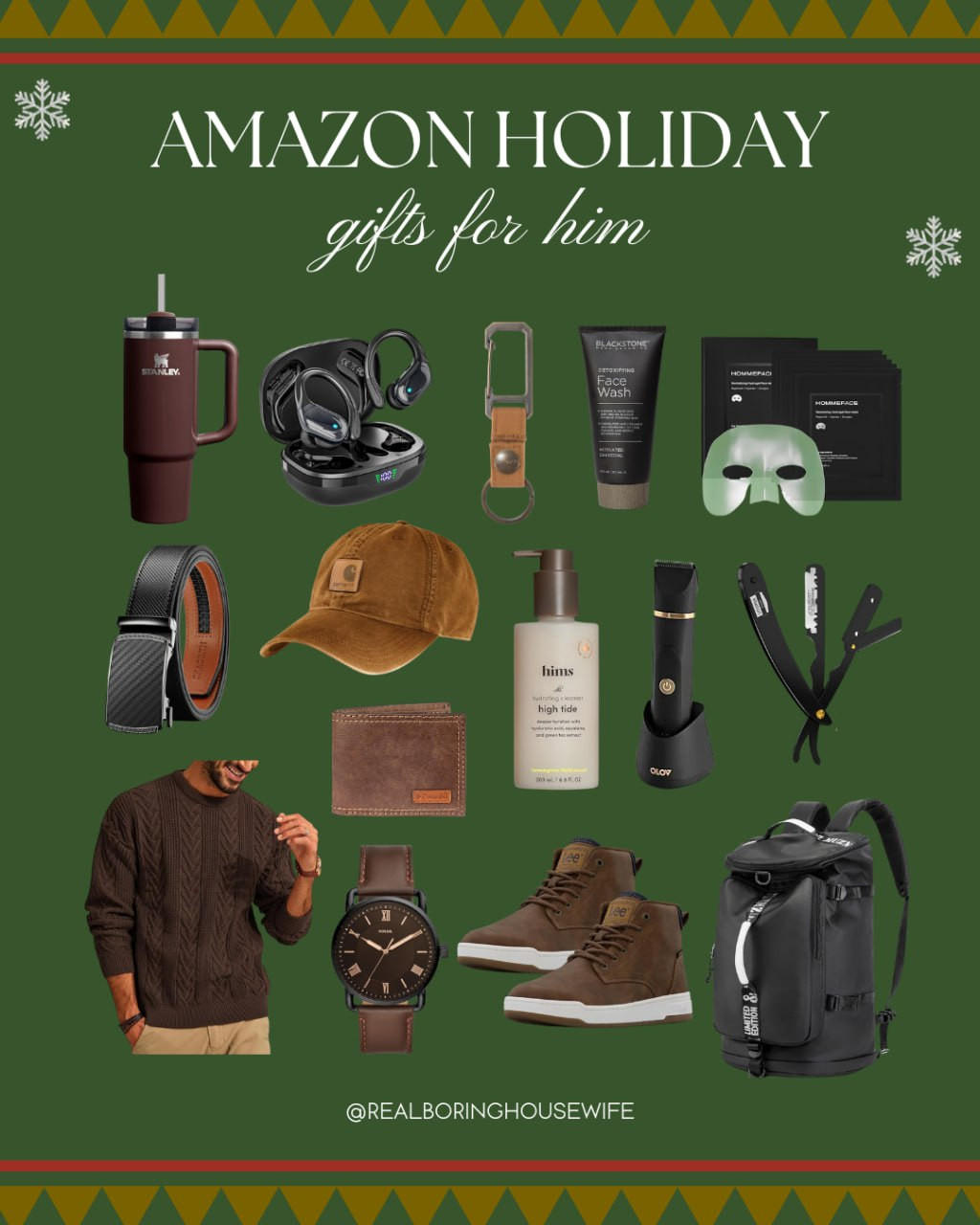 Amazon Holiday Gifts for Him 

// Amazon, Amazon Finds, Amazon Gift, Amazon Gifts, Amazon Gifts For Him, Amazon Men, Amazon Mens, Amazon Men Gifts, Amazon Gifts For Men, Gifts For Men, Gifts For Him, Mens Fashion, Mens Clothing, Tumbler, Earbuds, Key Holder, Face Wash, Facial Mask, Amazon Belts, Amazon Hat, Facial Cleanser, Hair Trimmer, Razors, Crewneck Sweater, Amazon Watch, Mens Watch, Amazon Sneakers, Mens Sneakers, Laptop Backpack, Amazon Wallet   

 #LTKGiftGuide #LTKHoliday #LTKMens