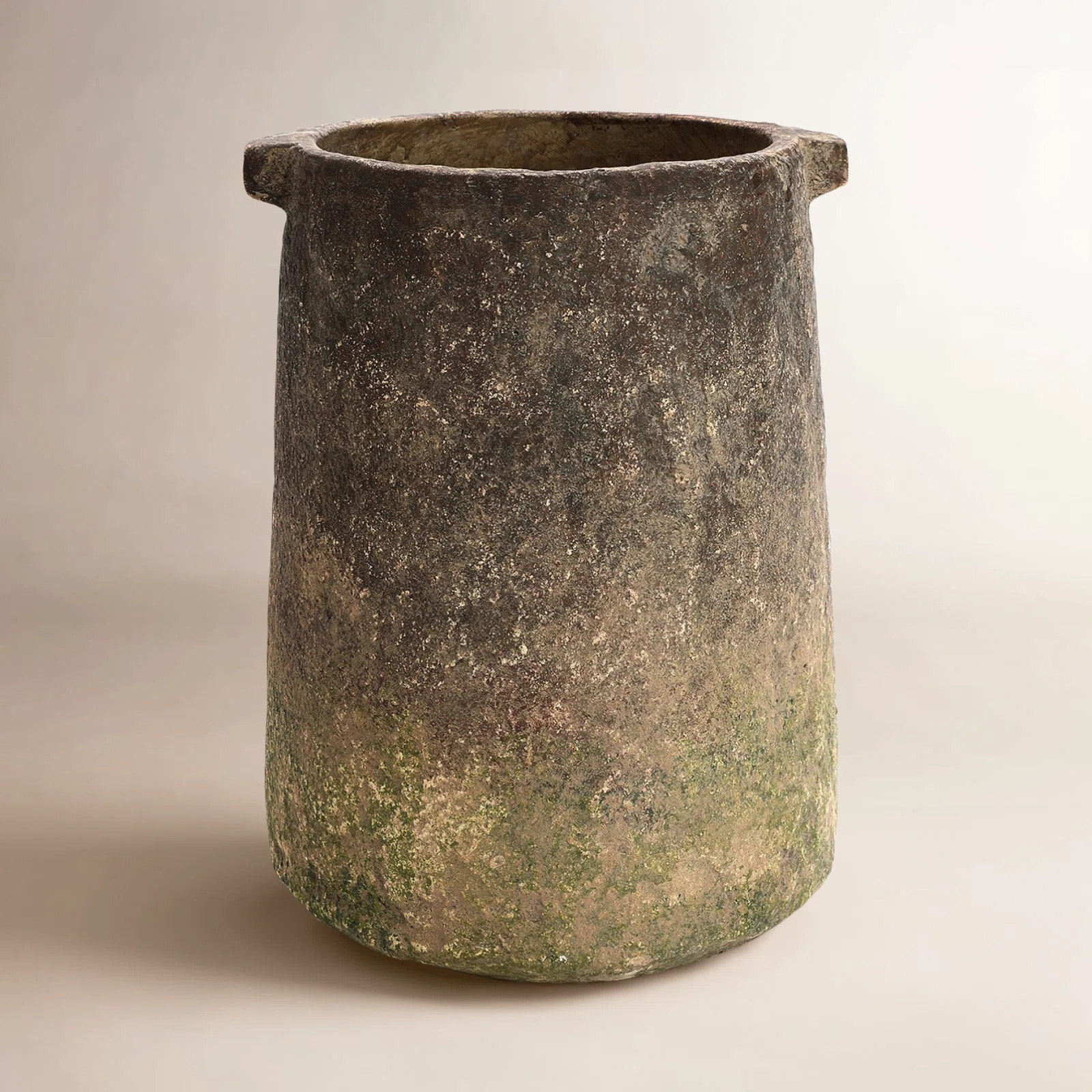 Icaria Rustic Ginger Root Brown Cement 11-Inch Tall Indoor and Outdoor Cylinder Vase | Wayfair North America