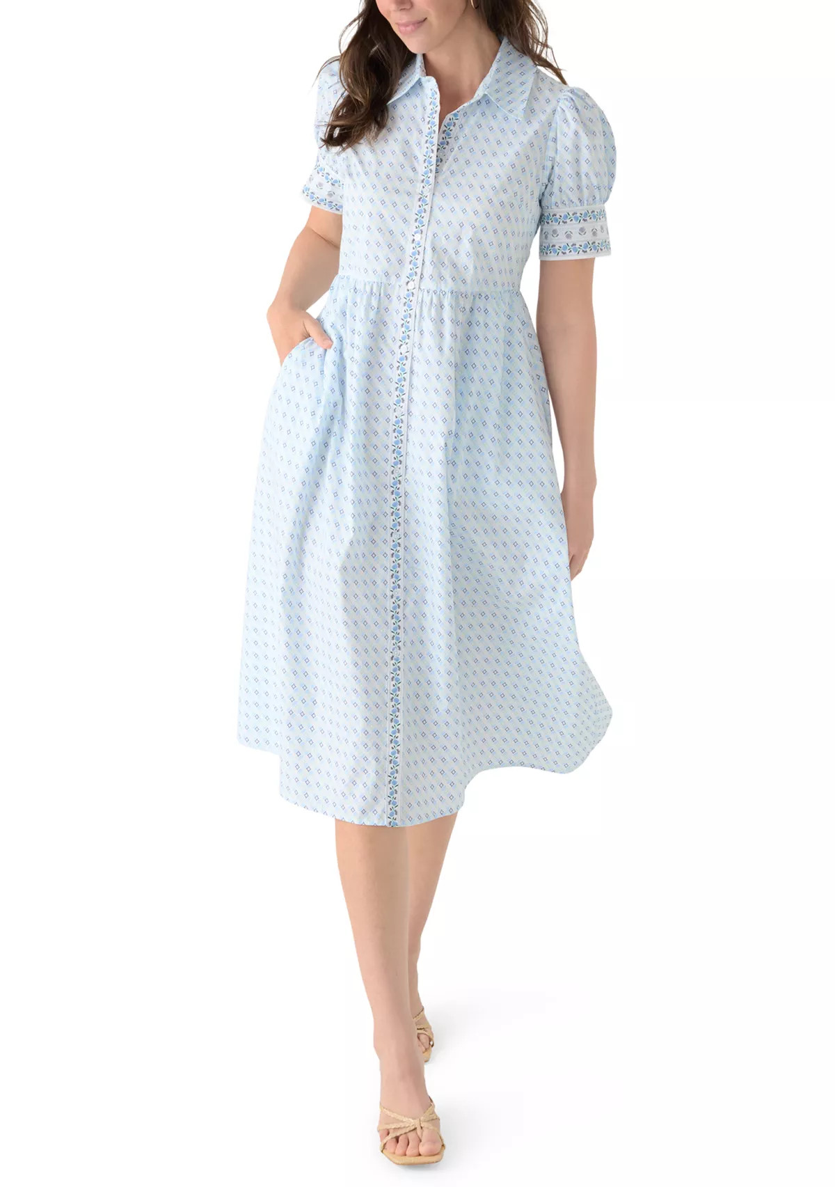 Crown & Ivy™Women's Puff Sleeve Button Front Shirtdress | Belk