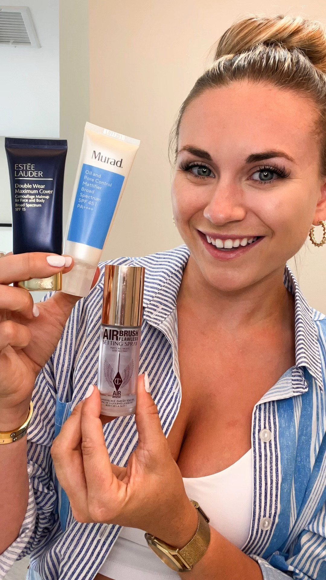 My morning skincare with some makeup today!

What I use: 
True Botanicals Chebula Serum 
True Botanicals Radiance Oil
Murad Pore Minimizer with SPF
Estée Lauder Double Coverage 
Hoola Bronzer 
Charolette Tilsbury Setting Spray 

#LTKFind #LTKbeauty #LTKsalealert