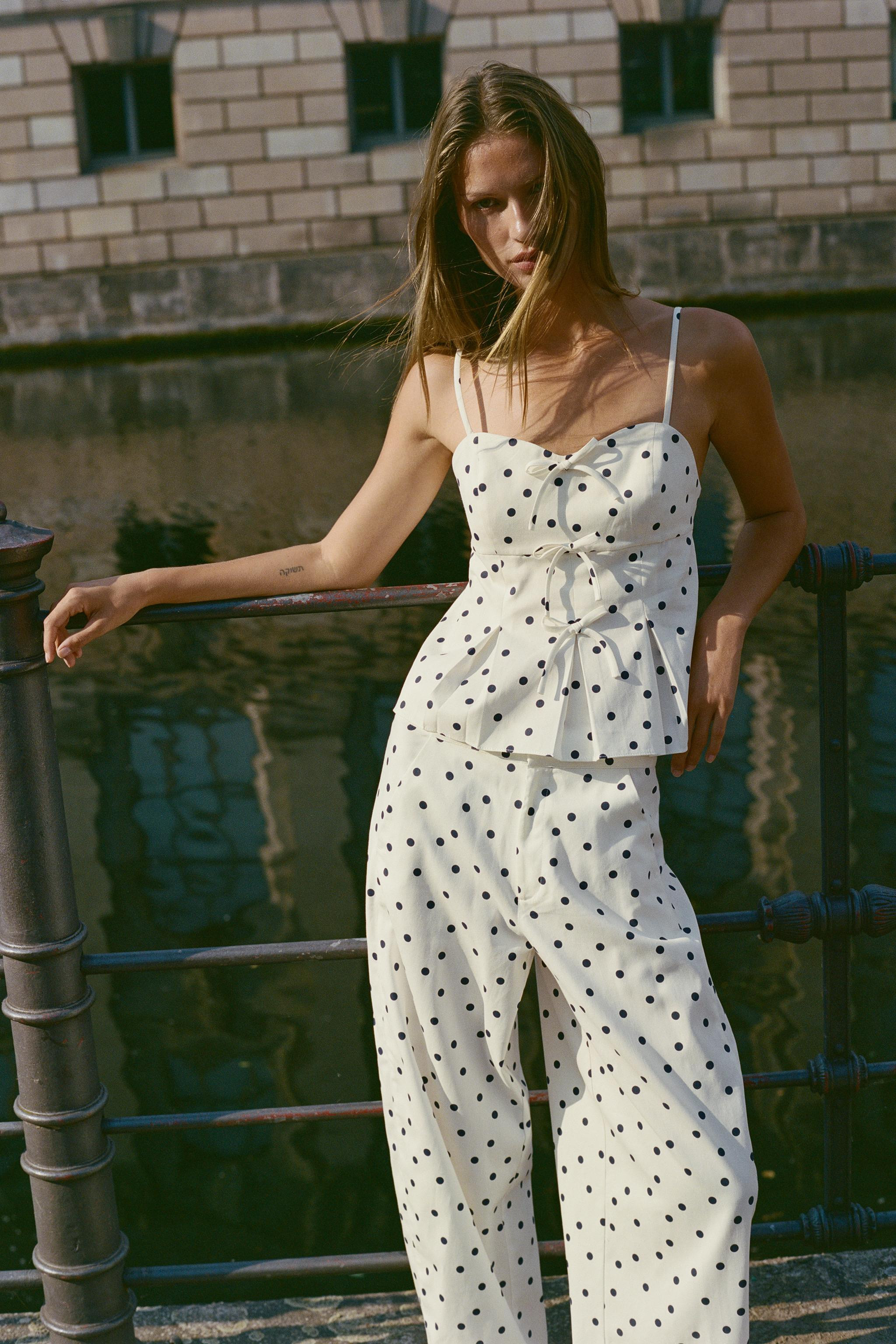 POLKA DOT PEPLUM TOP | Zara US
