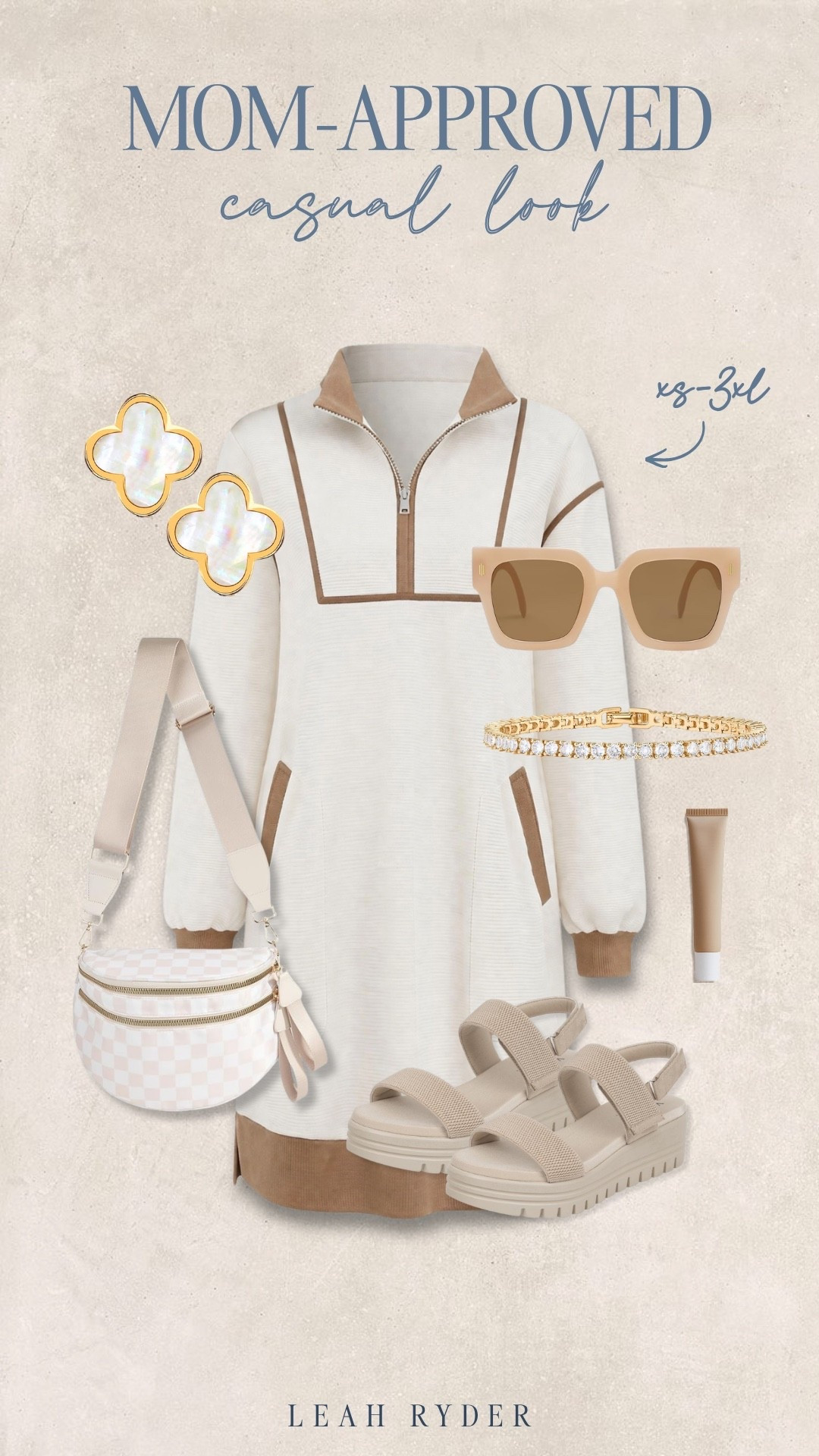 This is such a good everyday outfit 🤍 I love how it’s comfy but still feels styled—the quarter zip is lightweight with the cutest contrast trim, and those platform sandals give it a little boost. Perfect for running errands, travel days, or just being out and about with the kids. Easy, neutral, and goes with everything!

#LTKSeasonal #LTKPlusSize