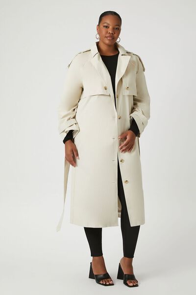 Plus Size Twill Trench Coat | Forever 21 (US)