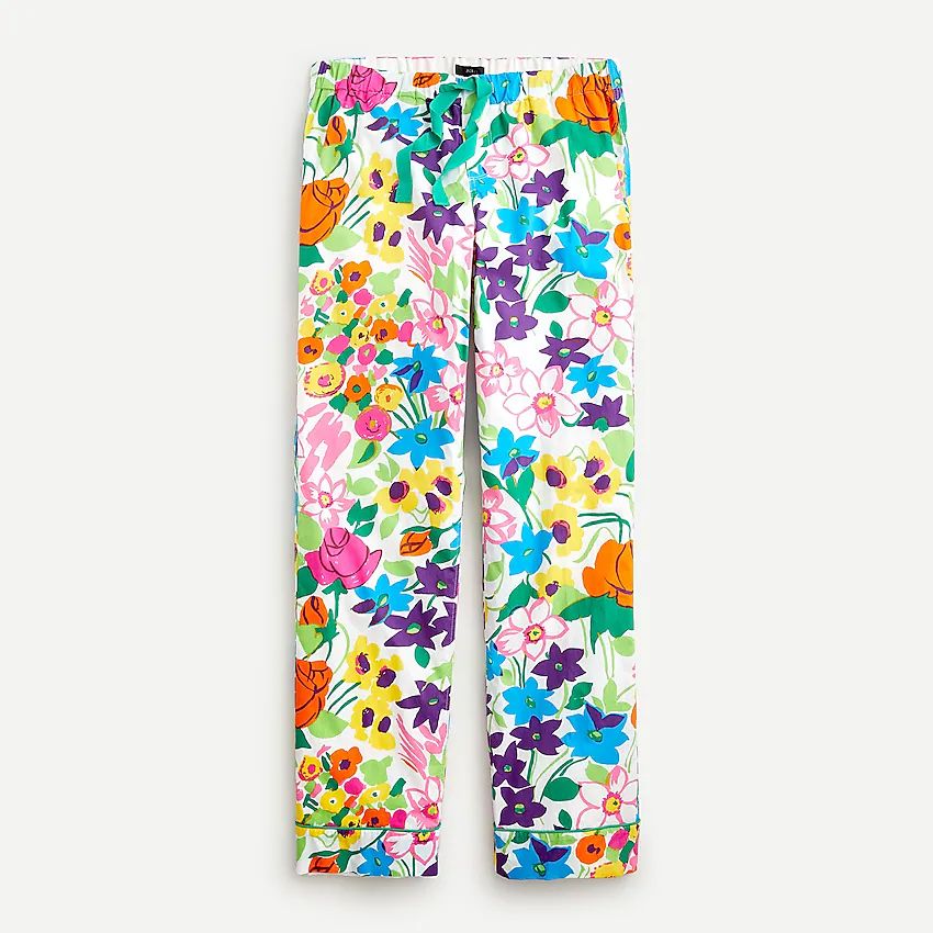 Cotton poplin pajama pant in vibrant garden print | J.Crew US