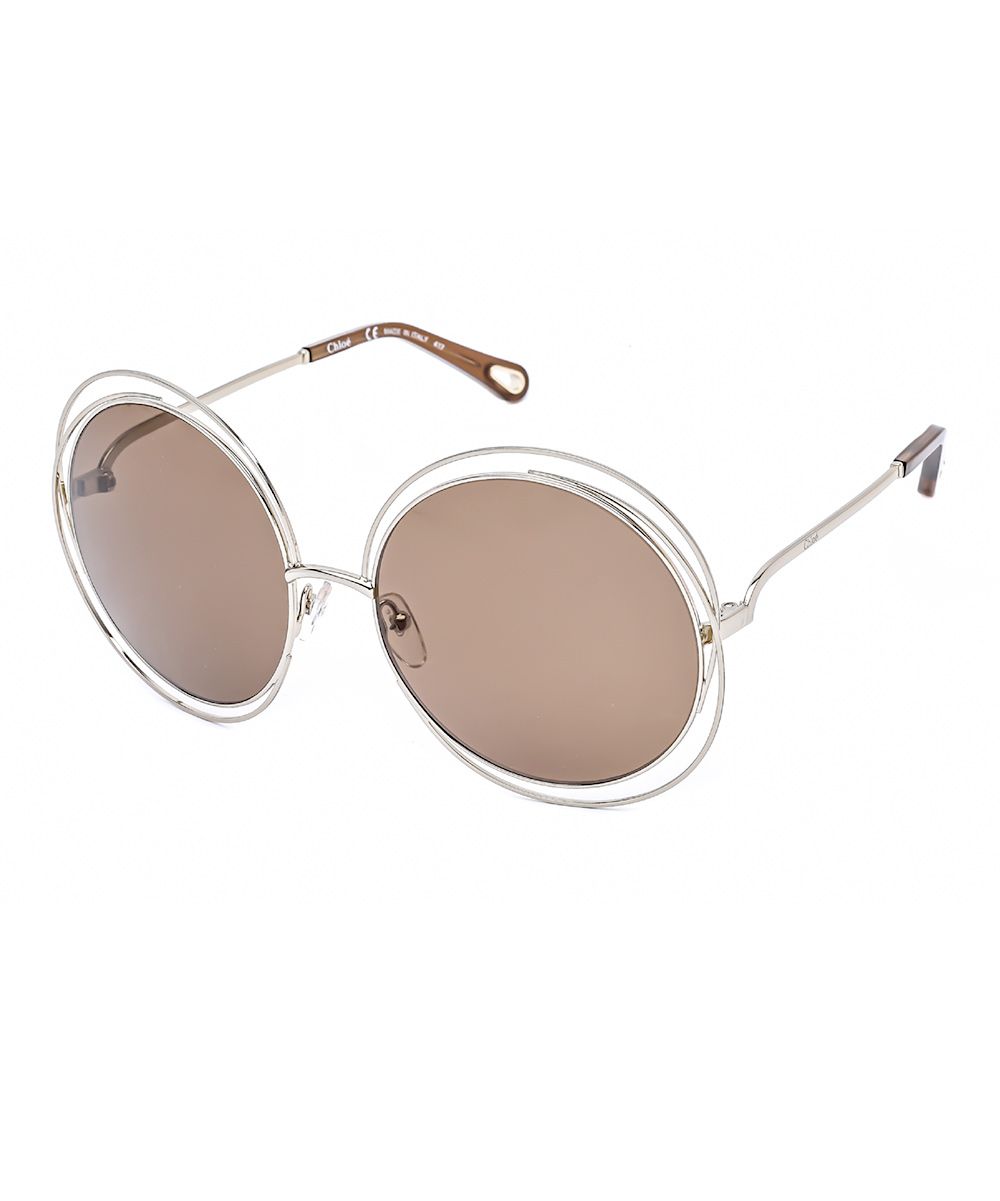 Chloe Sunglasses Gold - Gold & Brown Round Sunglasses | Zulily