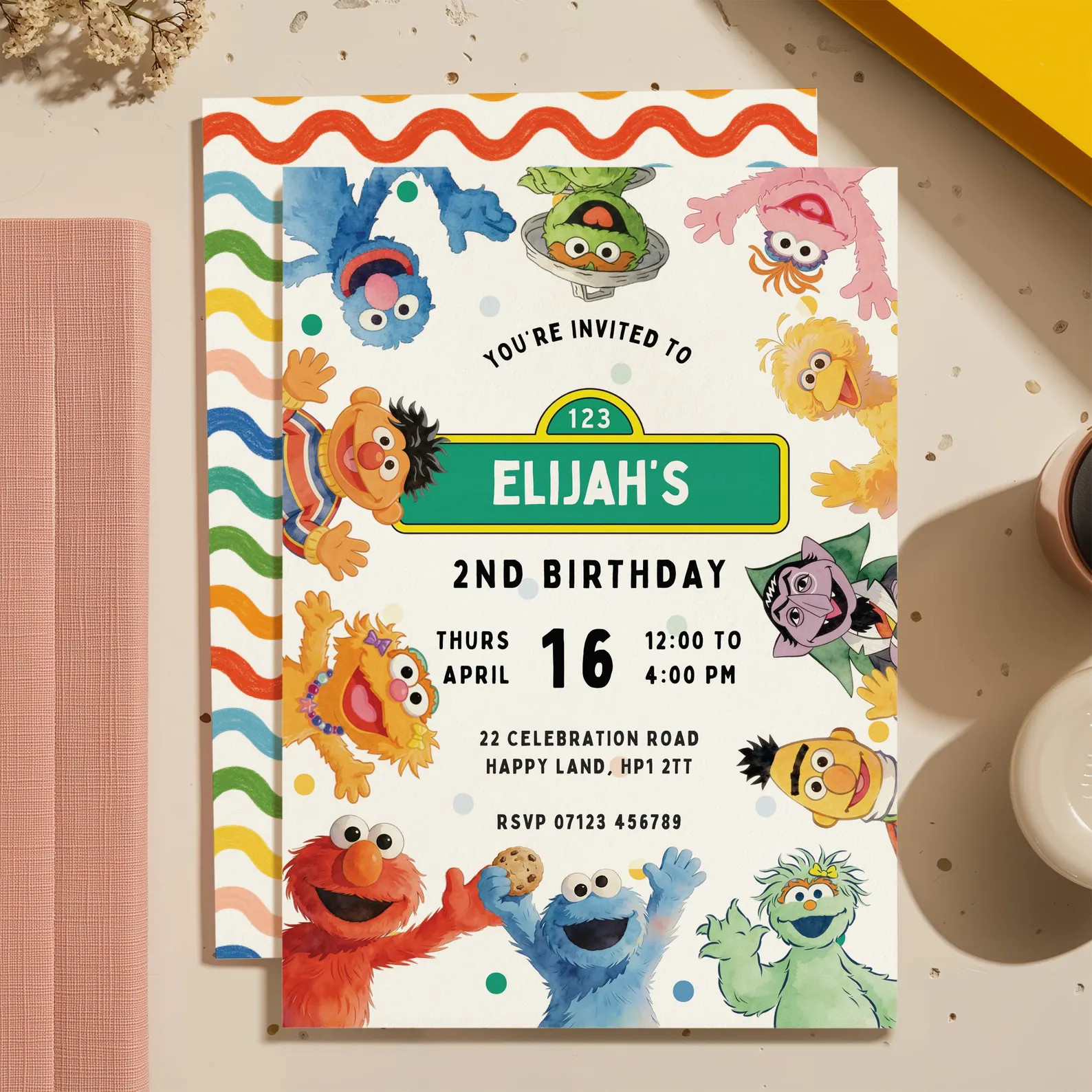 Sesame Street Invitation | Editable Canva Party Invite | Celebration Card | Instant Download | Pr... | Etsy (Global)