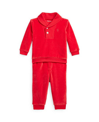 Polo Ralph Lauren Baby Boys Velour Pullover and Pants, 2 Piece Set - Macy's | Macy's