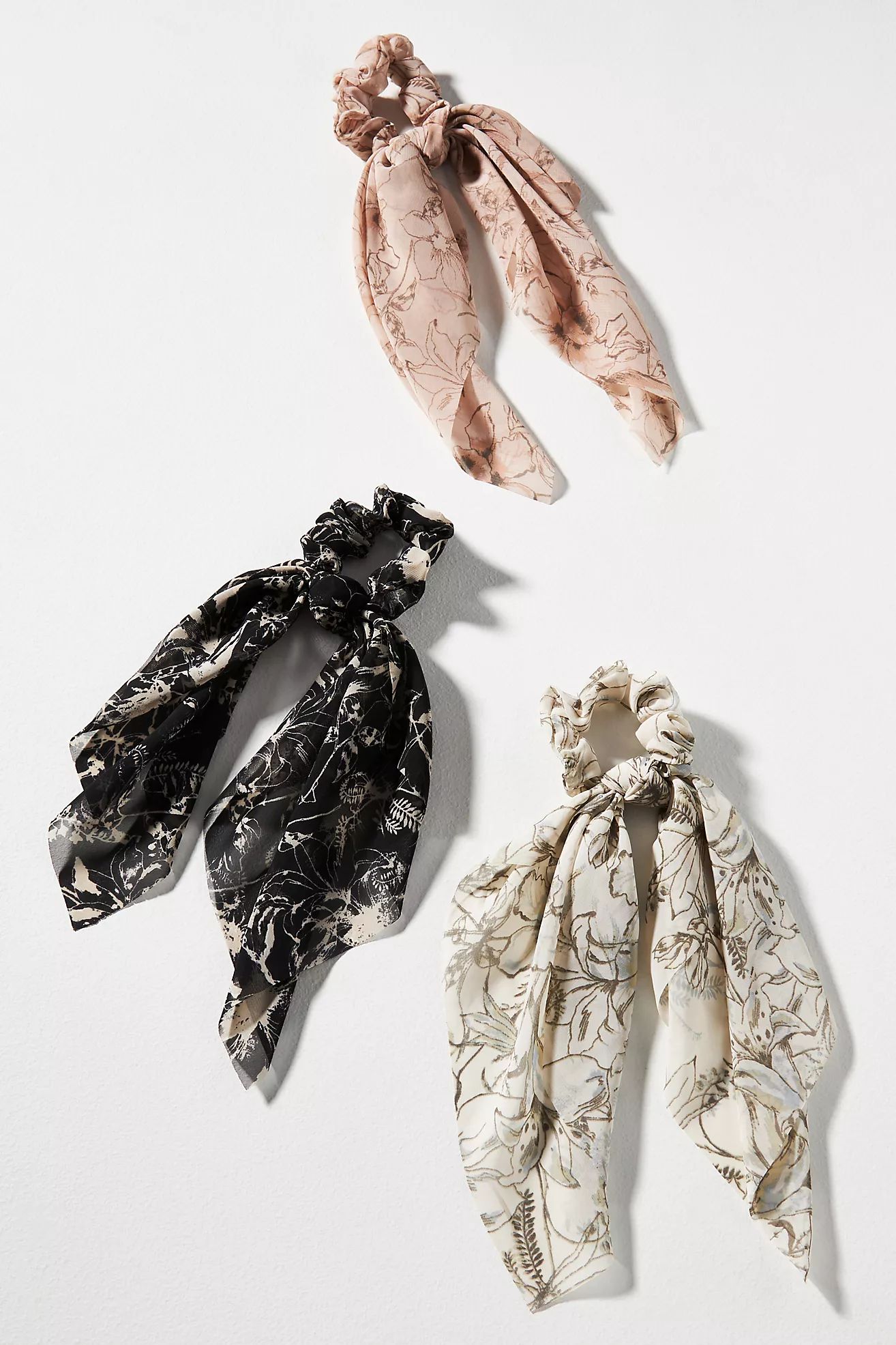 Set of Three Printed Scarf Scrunchies | Anthropologie (US)