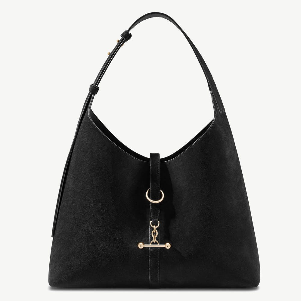 Kite Hobo Maxi - Black Suede | Strathberry | Strathberry