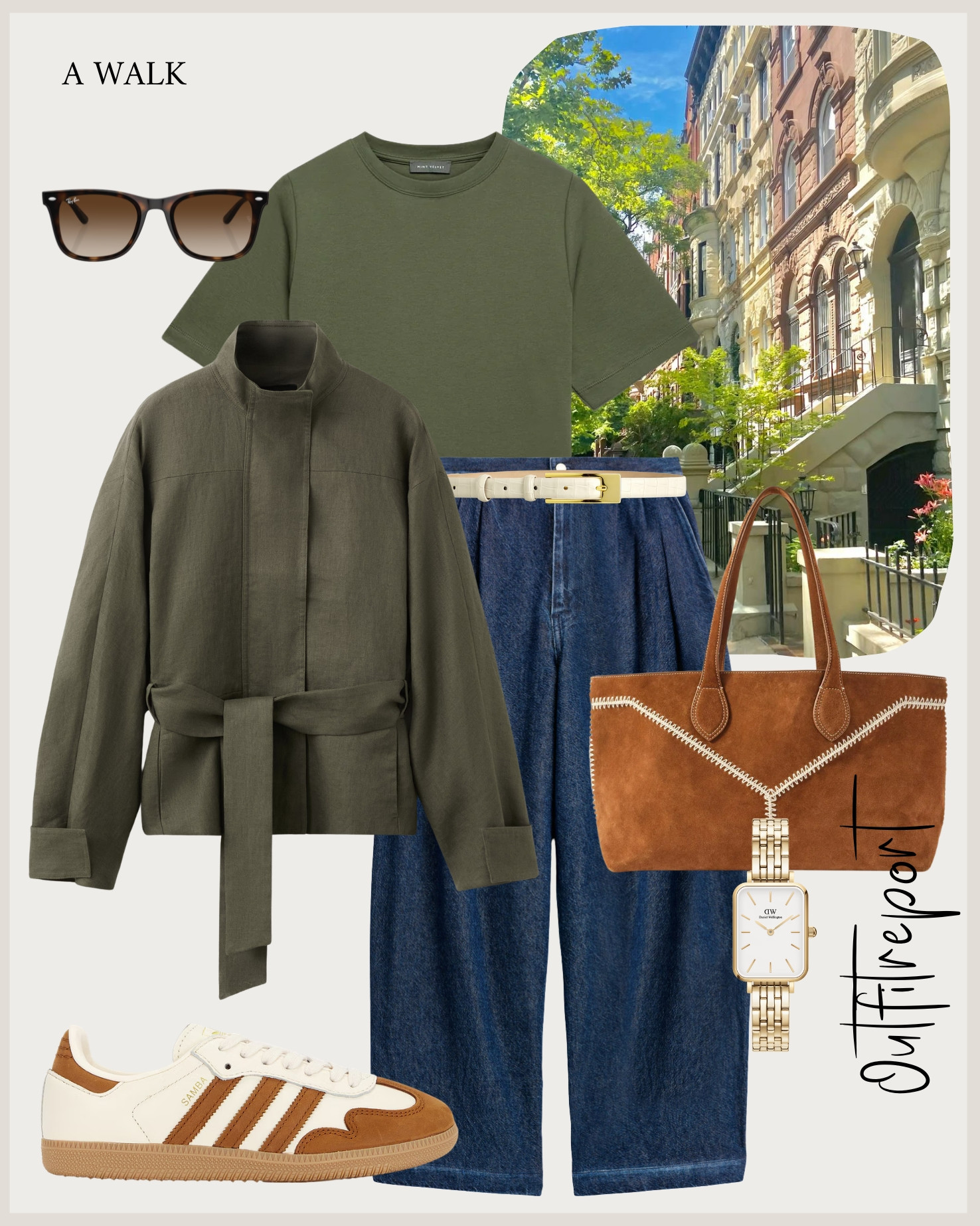 Tshirt barrel jeans cropped khaki green coat green tshirt and adidas sneakers 

#LTKjeans #LTKsummer #LTKspring