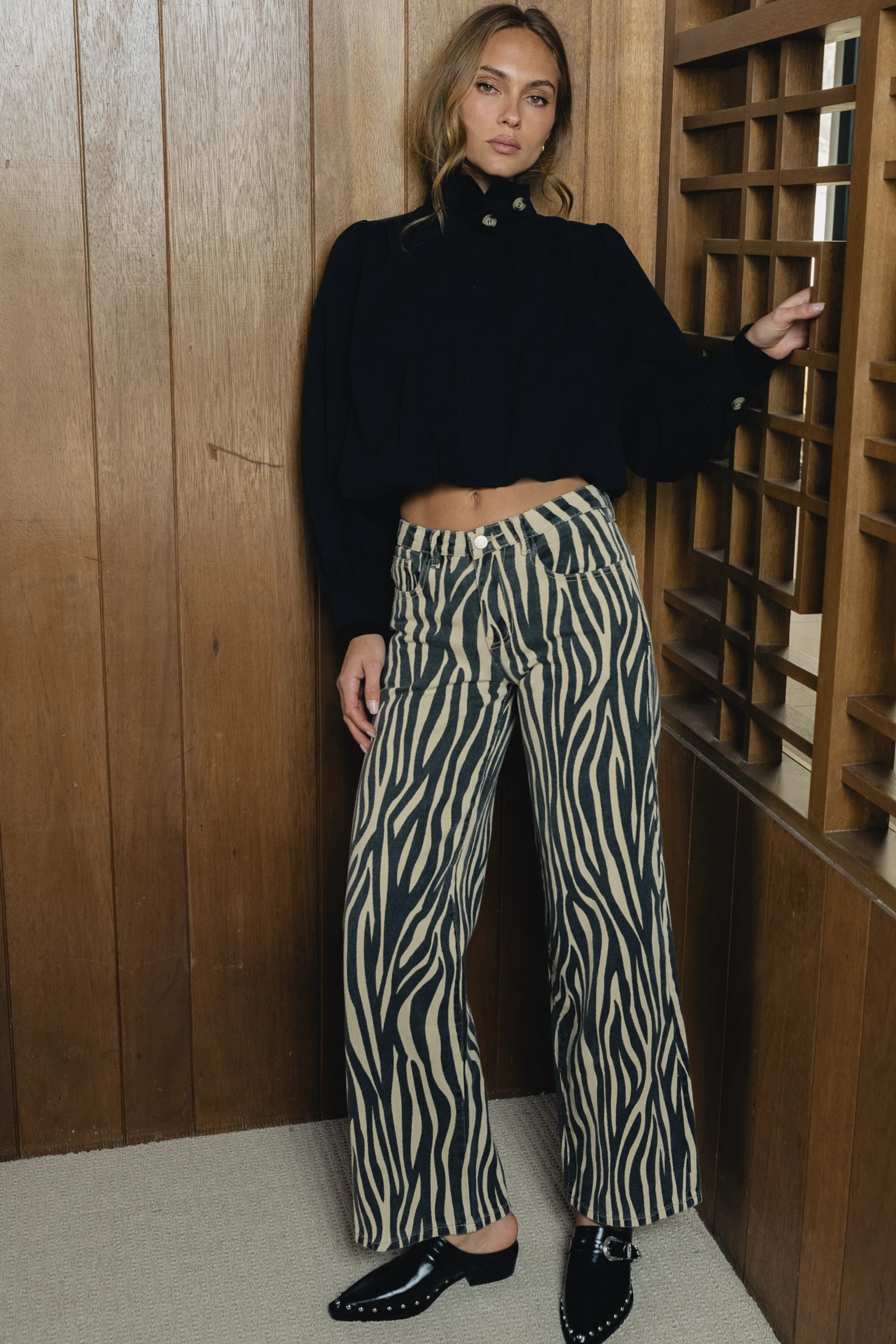 Kenzie Wide Leg Jeans in Zebra | Böhme US