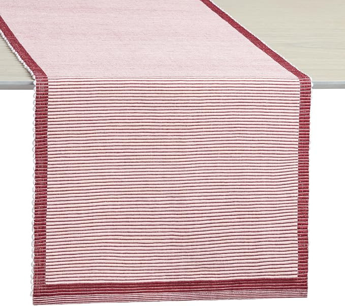 Kate Spade New York Garden Party Reversible 100% Cotton Table Runners Single Set, Woven Ribbed De... | Amazon (US)