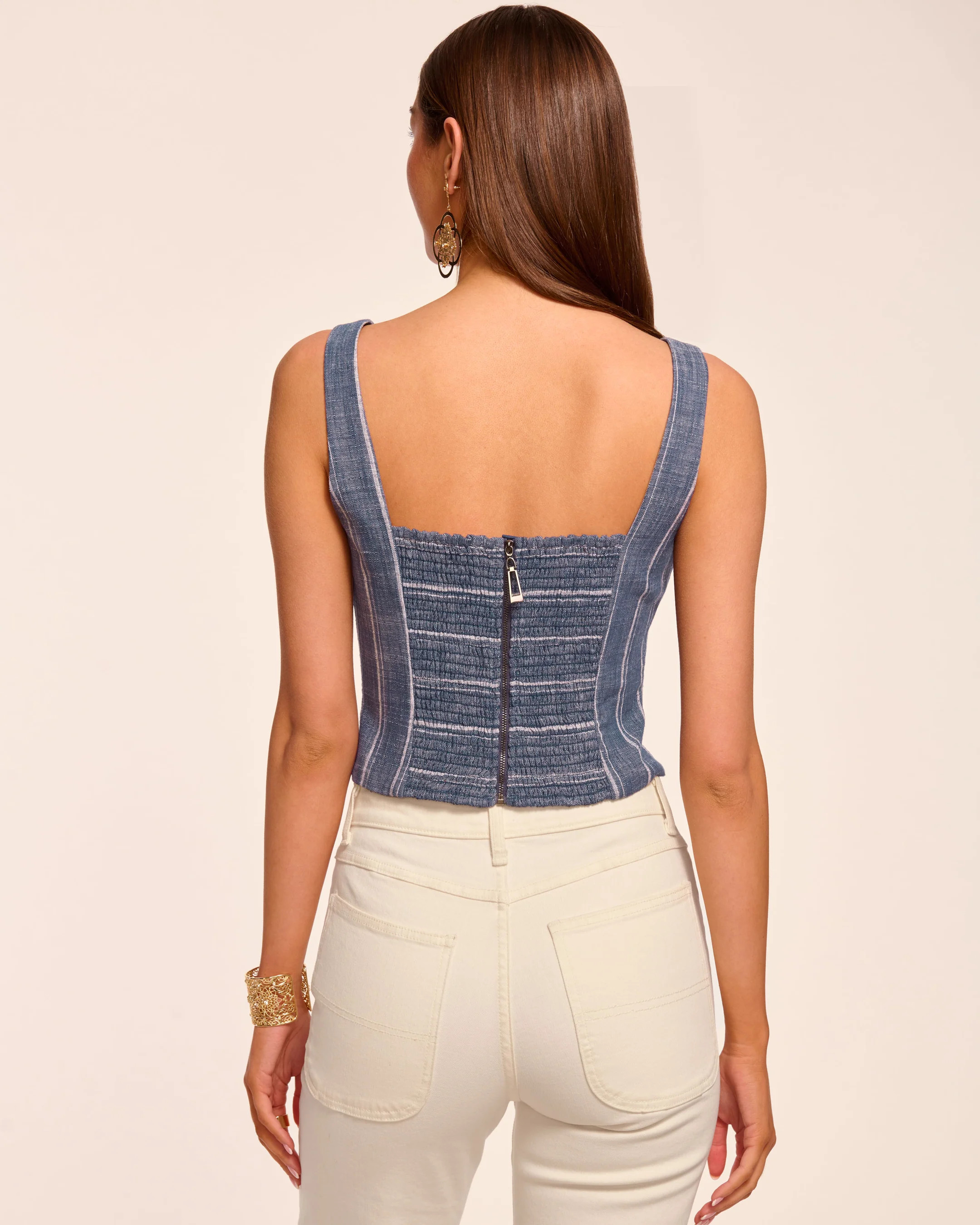 Olive Button Front Sleeveless Top | Ramy Brook