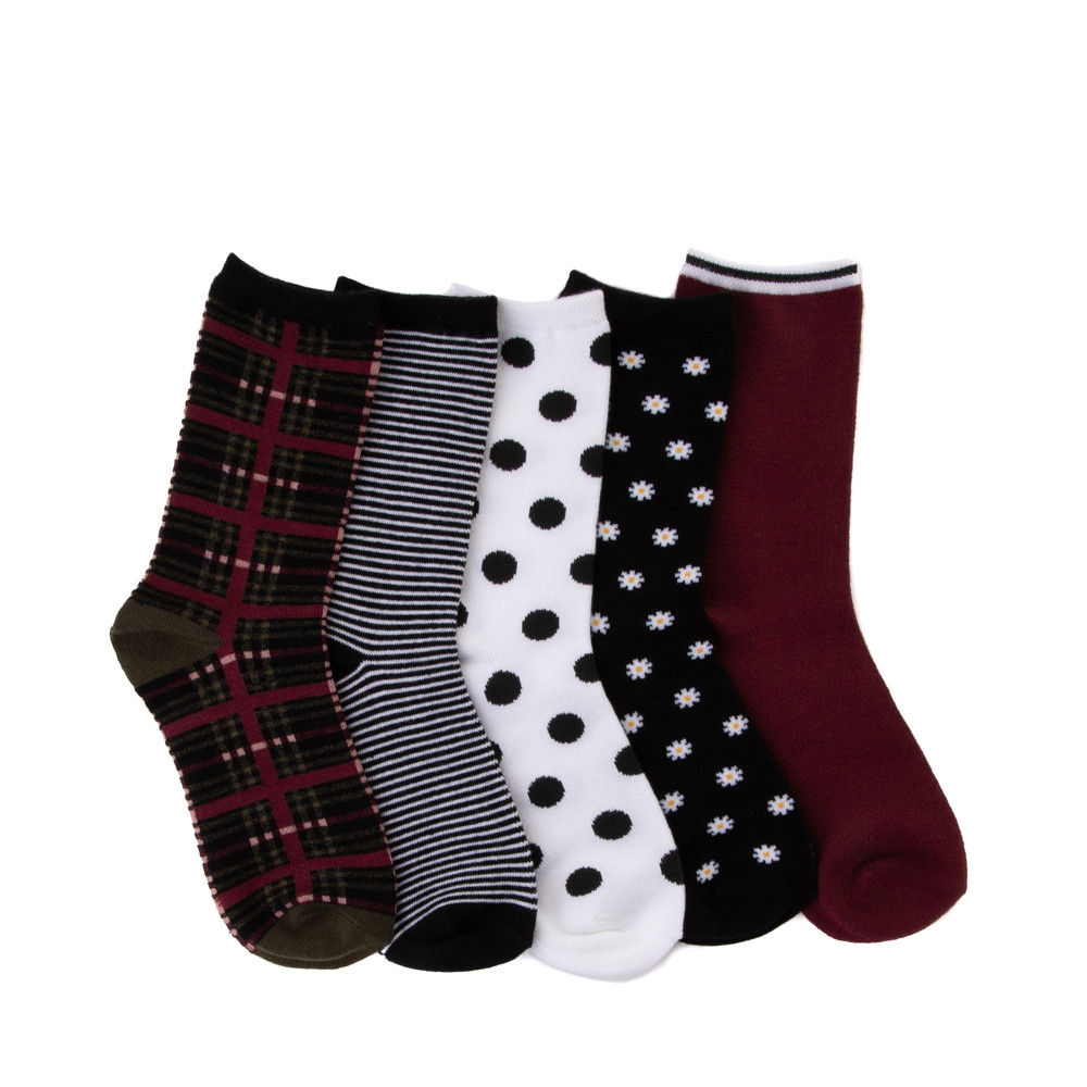 Womens Daisy Dot Crew Socks 5 Pack - Multi | Journeys
