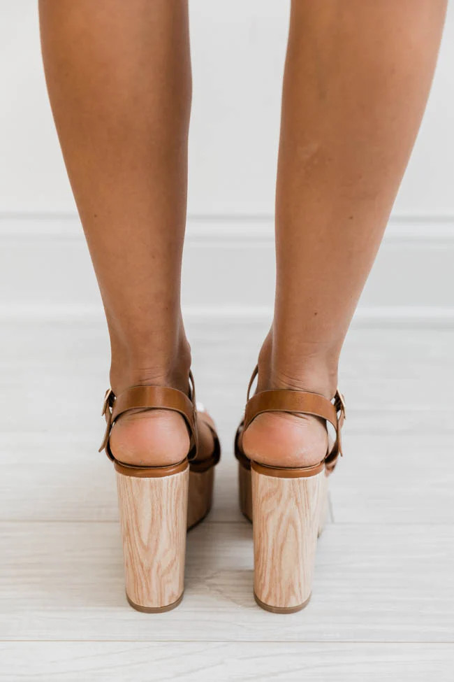 Bridget Tan Wood Block Heel | The Pink Lily Boutique