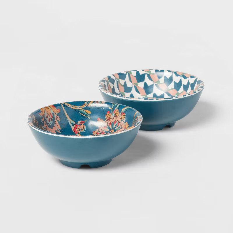 4.5oz 2pk Bamboo and Melamine Mixed Pattern Mini Bowls - Threshold™ | Target