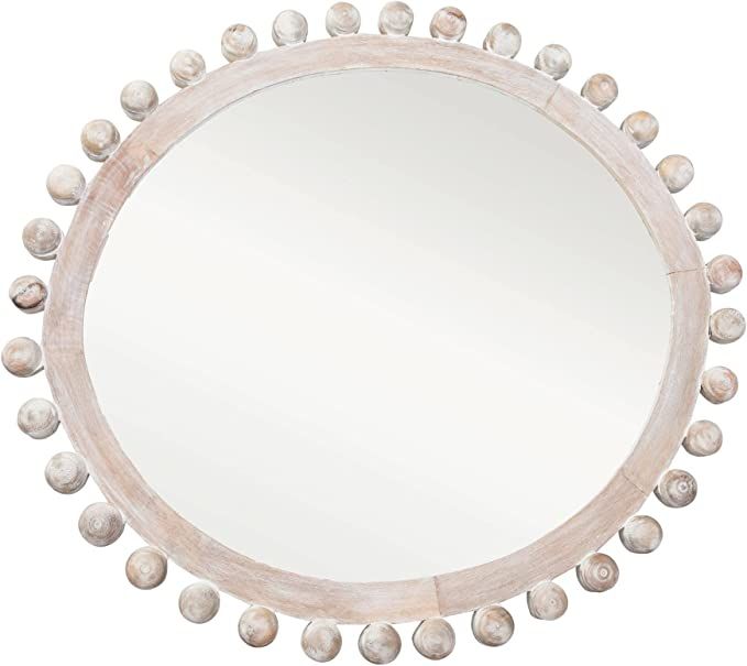 Creative Co-Op Framed Wall Mirror with Mango Wood Construction and Bead Trim | Amazon (US)