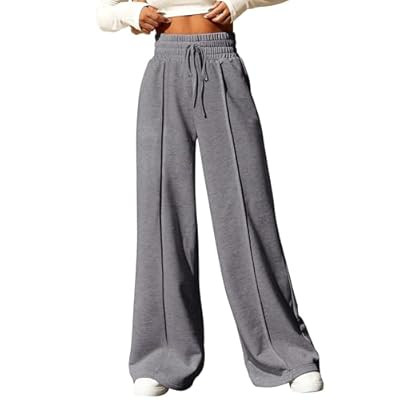 BTFBM Womens Wide Leg Sweatpants Casual Loose Solid Color Pants Comfy Lounge Jo… | Amazon (US)
