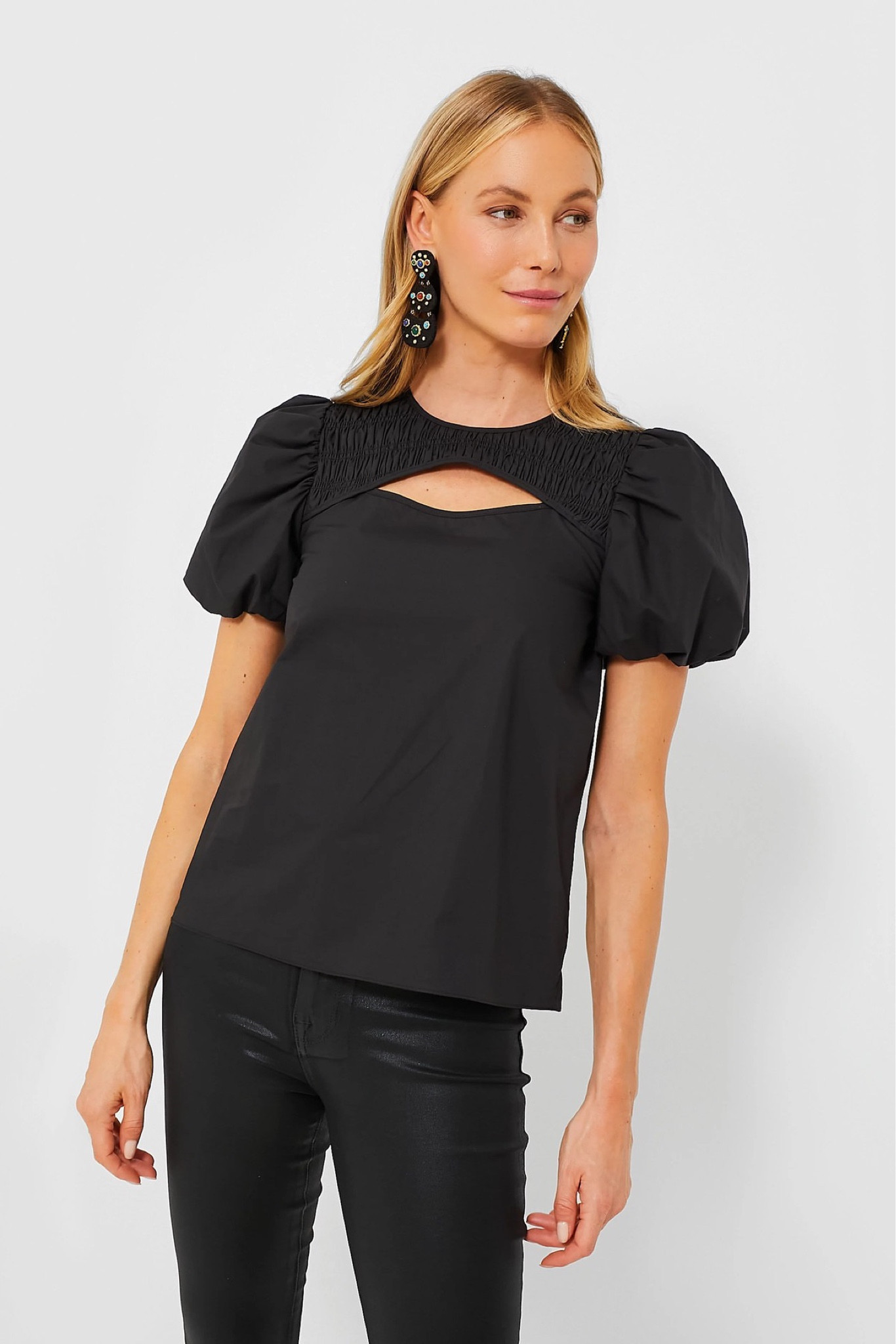 Feminine black short sleeve shirt

#LTKSeasonal #LTKmidsize #LTKover40