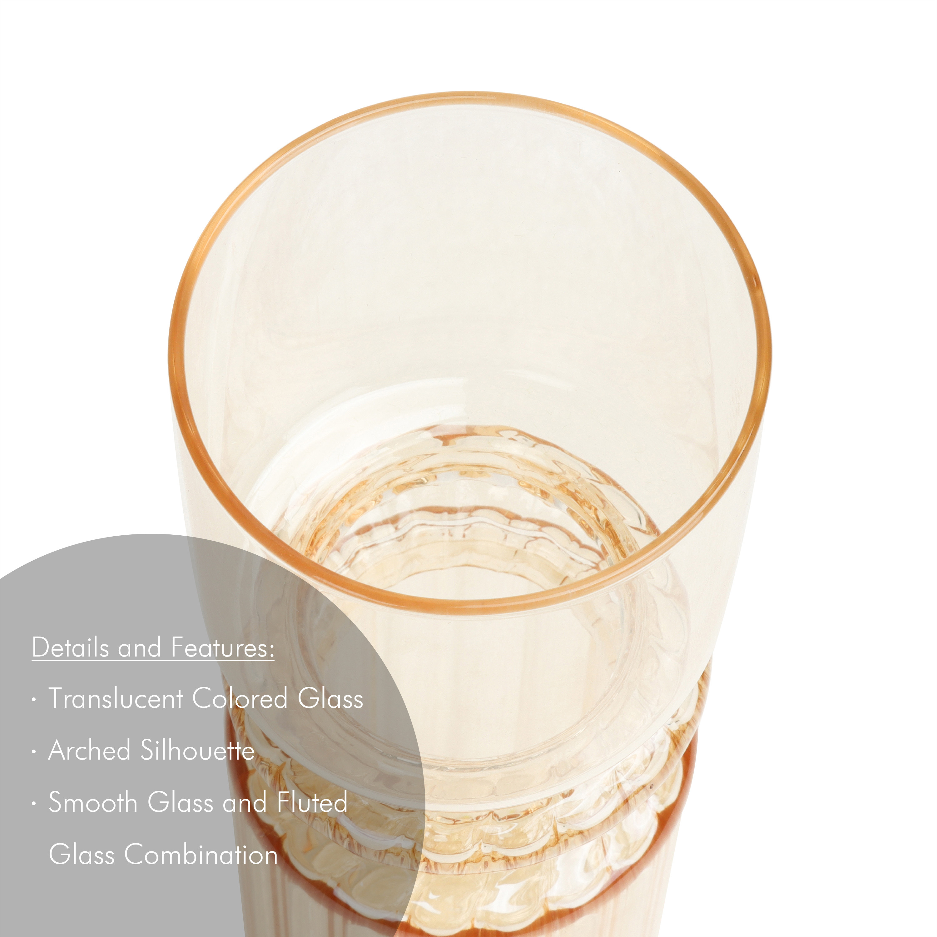 Iridescent Yellow Fluted 9.7" Indoor Tabletop Glass Vase | Walmart (US)