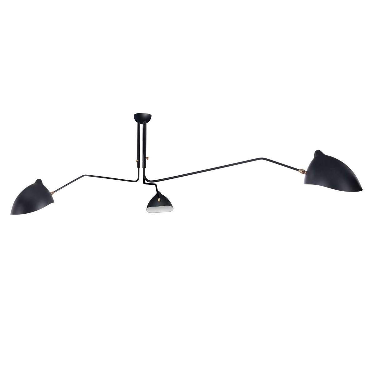 MCL-R3 Three-Arm Ceiling Lamp - Black | France and Son