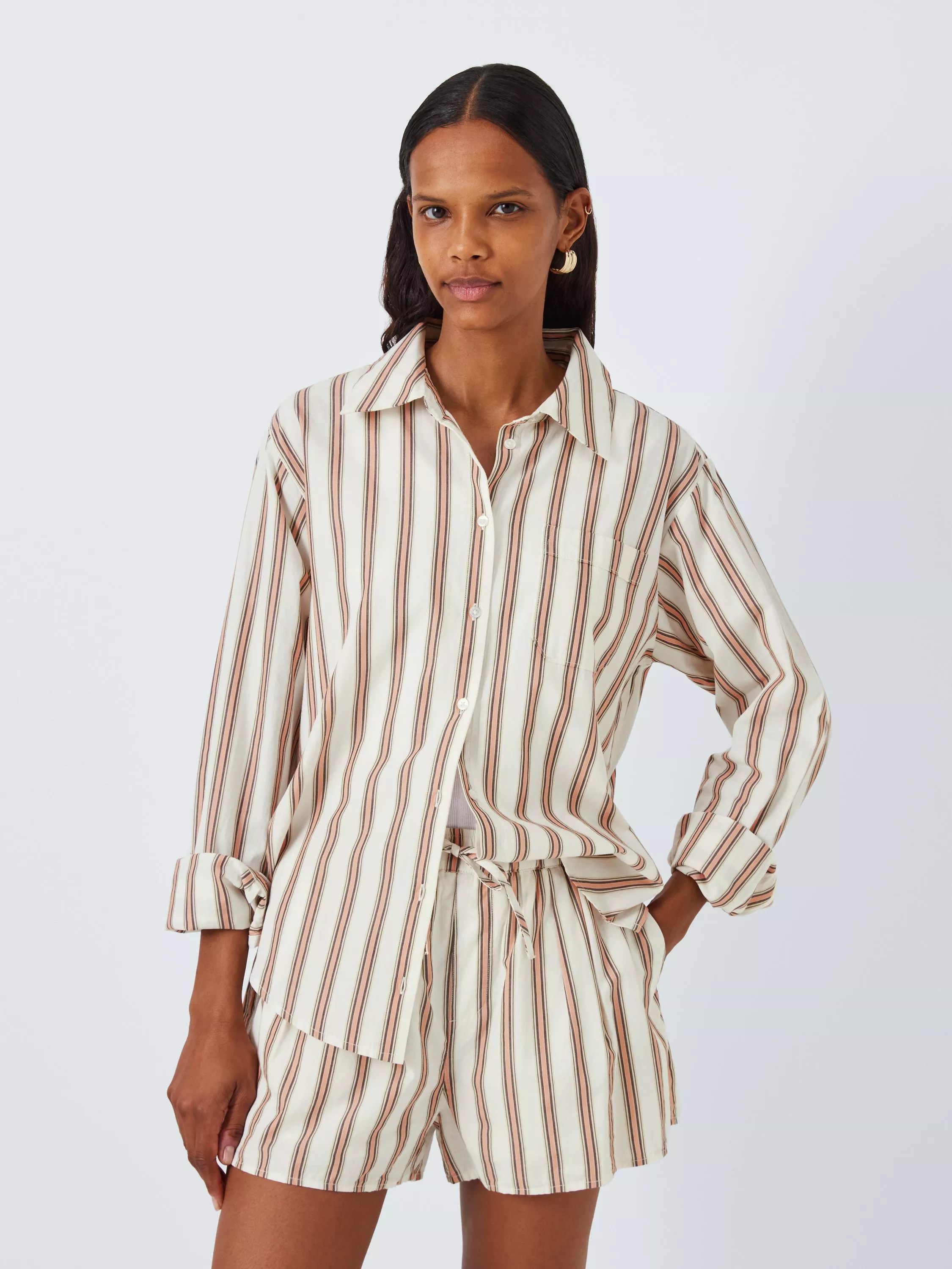 PAIGE Christa Stripe Shirt, Cream/Multi | John Lewis (UK)