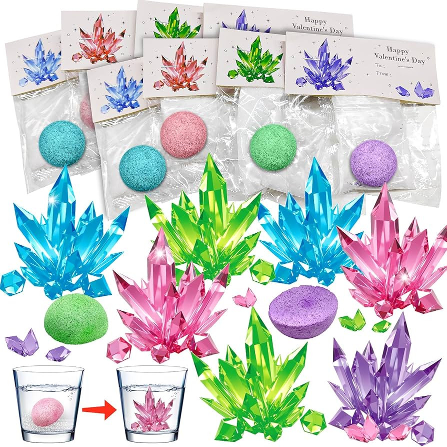 24 Pack Valentines Day Gifts for Kids Science Kit Planting Crystal Classroom Exchange School Acti... | Amazon (US)