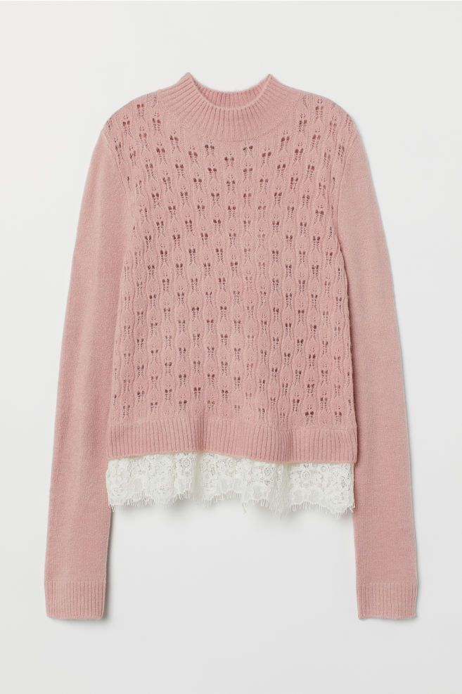 Fine-knit Sweater with Lace | H&M (US)